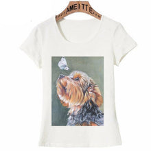 Load image into Gallery viewer, Butterfly Yorkshire Terrier Love Womens T ShirtApparelWhiteXXXL