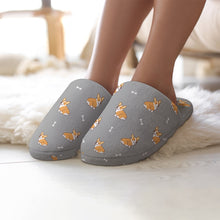 Load image into Gallery viewer, Corgi Slippers for Women - Adorable Corgi Love - Flannel-Accessories,Corgi,Dog Mom Gifts,Slippers-6
