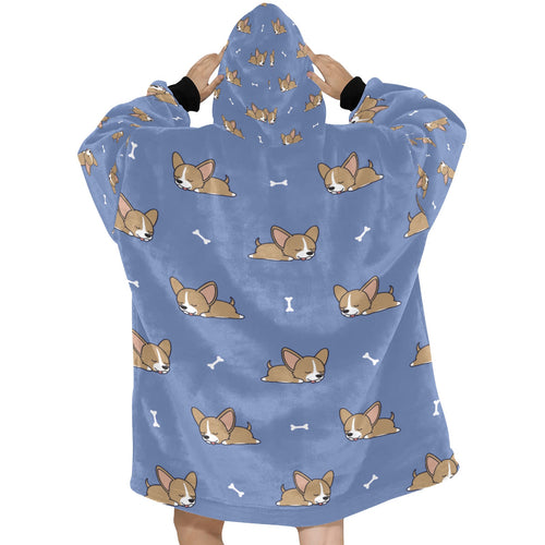 Sleepy Chihuahua Love Blanket Hoodie for Women - 4 Colors