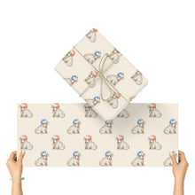 Load image into Gallery viewer, Dachshund Christmas Wrapping Paper - 6 Coat Colors - Watercolor Dachsund Designs - 3 Sheets Bundle-Christmas Ornament-Christmas,Dachshund,Wrapping Paper-Long Haired Wheaton Cream-58"x23"x3pcs-5
