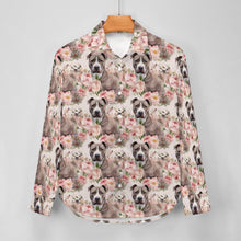 Load image into Gallery viewer, Blossoming Floral Embrace Black Pit Bull Women&#39;s Shirt - 2 Designs-Apparel-Apparel, Pit Bull, Shirt-4