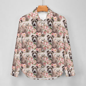 Blossoming Floral Embrace Black Pit Bull Women's Shirt - 2 Designs-Apparel-Apparel, Pit Bull, Shirt-4