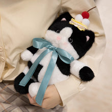 Load image into Gallery viewer, Cake on My Mind Black and White Cat Plush Toy-2