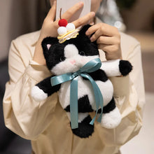 Load image into Gallery viewer, Cake on My Mind Black and White Cat Plush Toy-5