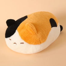Load image into Gallery viewer, Calico Cat Pillow - Sleepy Plush Fat Cat Loaf-black brown cq-about 45cm-1