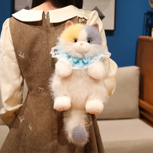 Load image into Gallery viewer, Calico Cat Plush Backpack - Lace Ruff Collar, Detachable Straps, Mini Pocket-Stuffed Animals-Calico Cat,Cat Memorial Gifts,Stuffed Animal-6