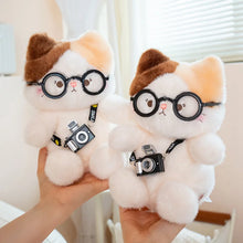 Load image into Gallery viewer, Calico Cat Plush Toy - Camera-Toting Tourist Cat-3