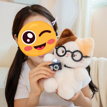 Load image into Gallery viewer, Calico Cat Plush Toy - Camera-Toting Tourist Cat-5