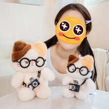Load image into Gallery viewer, Calico Cat Plush Toy - Camera-Toting Tourist Cat-6
