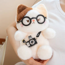 Load image into Gallery viewer, Calico Cat Plush Toy - Camera-Toting Tourist Cat-8
