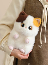 Load image into Gallery viewer, Calico Cat Soft Plush Toy - Adorable Round Furry Sausage-10