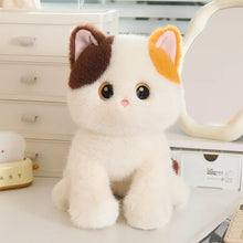 Load image into Gallery viewer, Calico Cat Stuffed Animal - Sitting Design with Big Eyes-calico cat-30cm-1