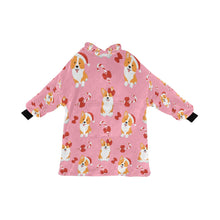 Load image into Gallery viewer, Candy Cane Christmas Corgis Blanket Hoodie for Women-LightPink-ONE SIZE-6