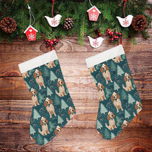 Load image into Gallery viewer, Candy Canes and Cocker Spaniels Christmas Stocking-Christmas Ornament-Christmas, Cocker Spaniel, Home Decor-26X42CM-White-2