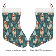 Load image into Gallery viewer, Candy Canes and Cocker Spaniels Christmas Stocking-Christmas Ornament-Christmas, Cocker Spaniel, Home Decor-26X42CM-White-3