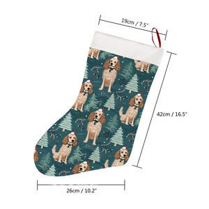 Candy Canes and Cocker Spaniels Christmas Stocking-Christmas Ornament-Christmas, Cocker Spaniel, Home Decor-26X42CM-White-4