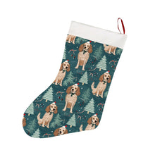 Load image into Gallery viewer, Candy Canes and Cocker Spaniels Christmas Stocking-Christmas Ornament-Christmas, Cocker Spaniel, Home Decor-26X42CM-White-1