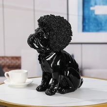 Load image into Gallery viewer, Candy Color Afro Wig Large Ceramic Pug Statues-Home Decor-Dog Dad Gifts, Dog Mom Gifts, Home Decor, Pug, Pug - Black, Statue-16