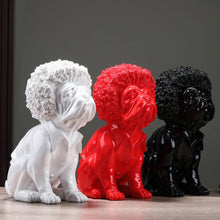 Load image into Gallery viewer, Candy Color Afro Wig Large Ceramic Pug Statues-Home Decor-Dog Dad Gifts, Dog Mom Gifts, Home Decor, Pug, Pug - Black, Statue-2