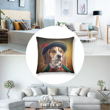 Load image into Gallery viewer, Canine Aristocrat Beagle Plush Pillow Case-Cushion Cover-Beagle, Dog Dad Gifts, Dog Mom Gifts, Home Decor, Pillows-7