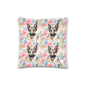 Canine Blossom Tapestry German Shepherd Throw Pillow Covers - 2 Patterns-Cushion Cover-German Shepherd, Home Decor, Pillows-2