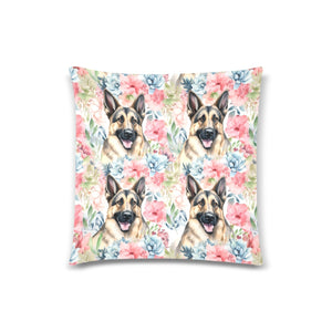 Canine Blossom Tapestry German Shepherd Throw Pillow Covers - 2 Patterns-Cushion Cover-German Shepherd, Home Decor, Pillows-Four Shepherds-4