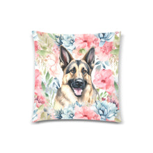 Load image into Gallery viewer, Canine Blossom Tapestry German Shepherd Throw Pillow Covers - 2 Patterns-Cushion Cover-German Shepherd, Home Decor, Pillows-One Shepherd-1