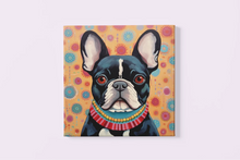 Load image into Gallery viewer, Boston Bohème Boston Terrier Wall Art Poster-Art-Boston Terrier, Dog Art, Home Decor, Poster-Framed Light Canvas-Small - 8x8&quot;-2
