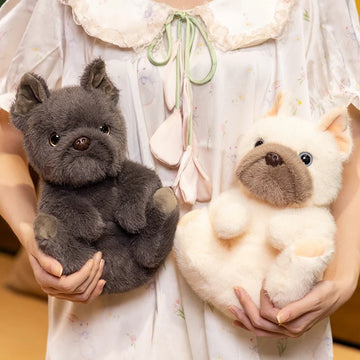 Carry Me White Black French Bulldog Stuffed Animal Plush Toys 360x