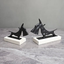 Load image into Gallery viewer, Cast Iron Black Scottie Dog Statue with Marble Base-5