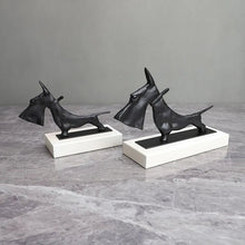 Load image into Gallery viewer, Cast Iron Black Scottie Dog Statue with Marble Base-6