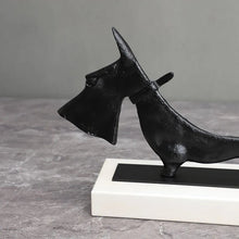 Load image into Gallery viewer, Cast Iron Black Scottie Dog Statue with Marble Base-8