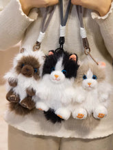 Load image into Gallery viewer, Black and White Persian Cat Bag Charm - Sitting with Blue Eyes-Stuffed Animals-Bag Charm,Black and White Cat,Cats,Persian Cat,Stuffed Animal-2