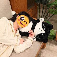 Load image into Gallery viewer, Adorable Black and White Cat Pillow and Plush Toy - Curly Coat Cutie-Home Decor-Black and White Cat,Cats,Home Decor,Pillows,Stuffed Animal-4
