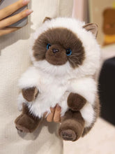 Load image into Gallery viewer, Realistic Seal Point Ragdoll Cat Plush - Sitting with Blue Eyes-Stuffed Animals-Cat Memorial Gifts,Cats,Ragdoll Cat,Stuffed Animal-7