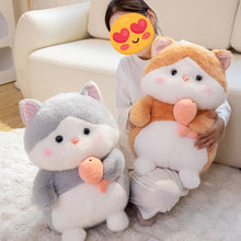 Load image into Gallery viewer, Gray and White Cat Plush Toy - Chunky Fat Fish Loving Cat-Stuffed Animals-Cat Memorial Gifts,Cats,Grey and White Cat,Stuffed Animal-5