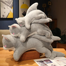 Load image into Gallery viewer, Cat Shark Plush - Grey and White Shark Tail Cat Plush Toy-11