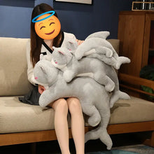 Load image into Gallery viewer, Cat Shark Plush - Grey and White Shark Tail Cat Plush Toy-36