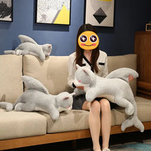 Load image into Gallery viewer, Cat Shark Plush - Grey and White Shark Tail Cat Plush Toy-37