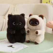 Load image into Gallery viewer, Dark Brown Cat Soft Plush Toy - Adorable Round Furry Sausage-Stuffed Animals-Cats,Home Decor,Pillows,Stuffed Animal-3
