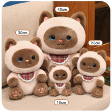 Load image into Gallery viewer, Cute Siamese Cat Soft Toy - Ribbon Bow Lace Bib-Stuffed Animals-Cats,Siamese Cat,Stuffed Animal-3