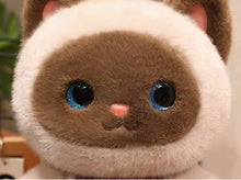 Load image into Gallery viewer, Cute Siamese Cat Soft Toy - Ribbon Bow Lace Bib-Stuffed Animals-Cats,Siamese Cat,Stuffed Animal-6
