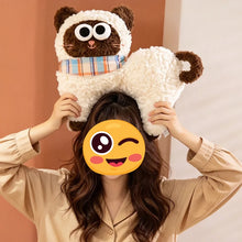 Load image into Gallery viewer, Goofy Black Cat Stuffed Animal - Big Eyed Fluffy Cat Plush Toy-Stuffed Animals-Black Cat,Cat Memorial Gifts,Cats,Stuffed Animal-11