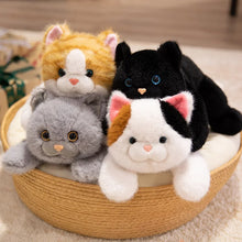 Load image into Gallery viewer, Gray Cat Stuffed Animal - Little Pink Heart Nose - Yellow Eyes-2