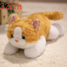 Load image into Gallery viewer, Gray Cat Stuffed Animal - Little Pink Heart Nose - Yellow Eyes-6