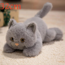 Load image into Gallery viewer, Gray Cat Stuffed Animal - Little Pink Heart Nose - Yellow Eyes-gray cat-1
