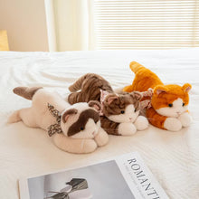 Load image into Gallery viewer, Brown Tabby and White Cat Stuffed Animal Plush Toy - Floral Bow Kitty-Stuffed Animals-Cat Memorial Gifts,Cats,Stuffed Animal,Tabby Cat-7