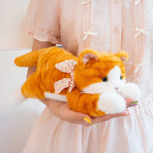 Load image into Gallery viewer, Orange Tabby and White Cat Stuffed Animal Plush Toy - Floral Bow Kitty-Stuffed Animals-Cat Memorial Gifts,Cats,Orange and White Cat,Stuffed Animal,Tabby Cat-2