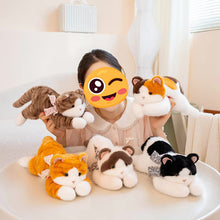 Load image into Gallery viewer, Brown Tabby and White Cat Stuffed Animal Plush Toy - Floral Bow Kitty-Stuffed Animals-Cat Memorial Gifts,Cats,Stuffed Animal,Tabby Cat-17