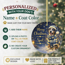 Load image into Gallery viewer, Catahoula Leopard Dog Christmas Ornament - Cozy Winter Pet Portrait Design - Personalize with Photo and Name-Christmas Ornament-Christmas,Christmas Ornament,Personalize Artwork-2